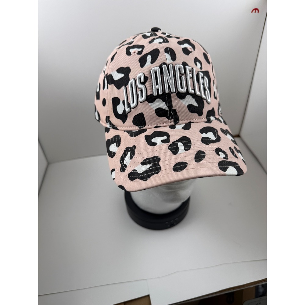 The Game Los Angeles Pink Leopard Print Baseball Cap Silver Embroidered Hat